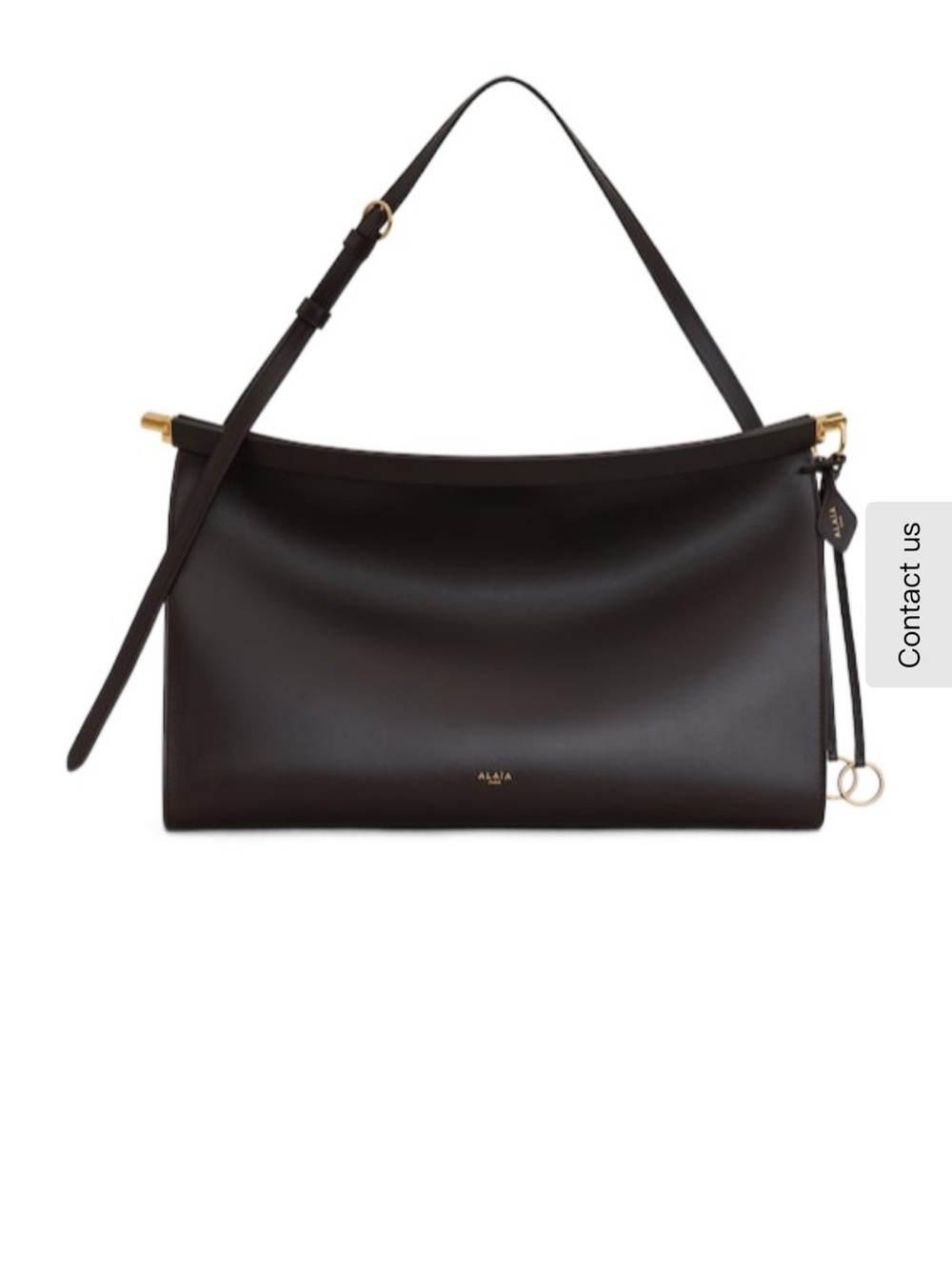 Alaia Black Leather Shoulder Bag with Gold Hardware